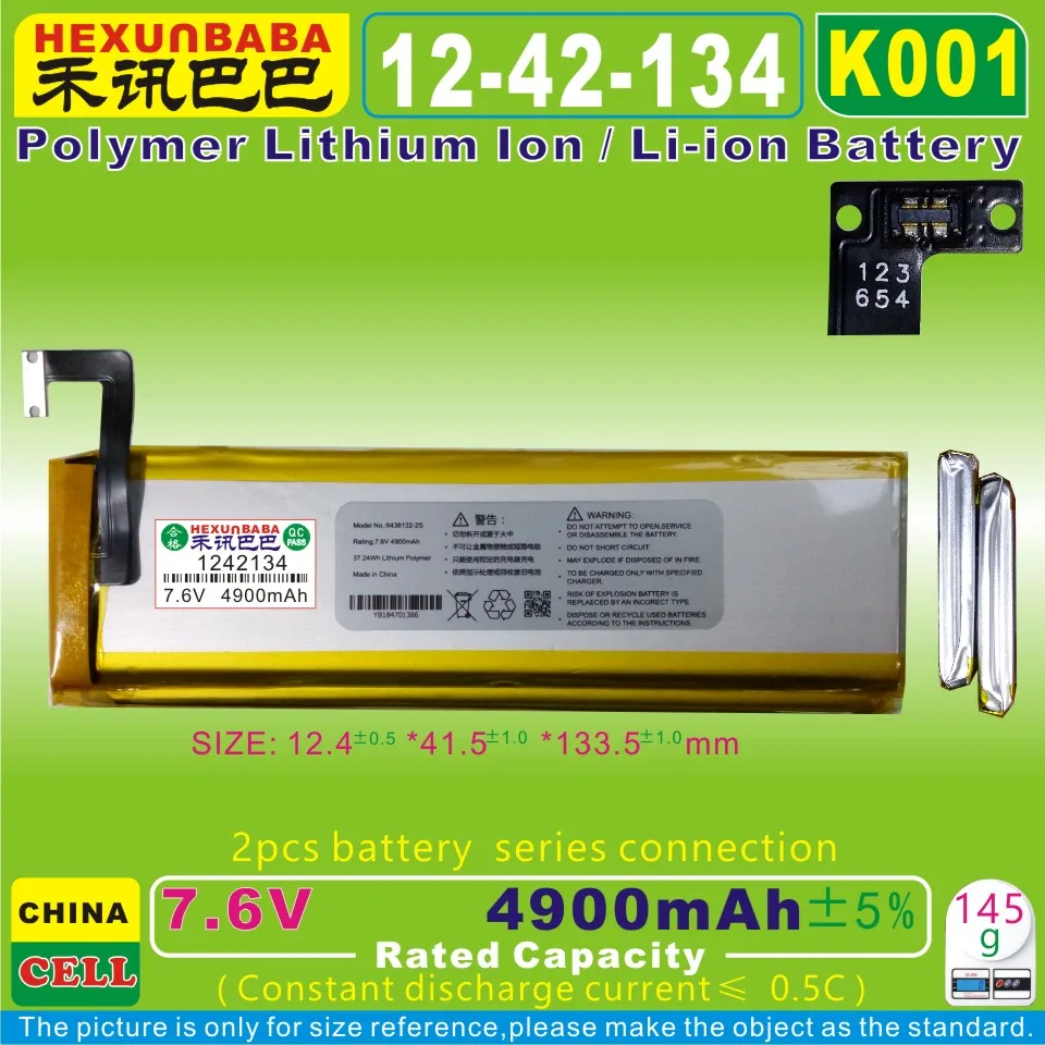 

[K001] 7.6V 4900mAh [6438132-2S] NTC; Polymer lithium ion / Li-ion battery for GPD WIN2 Handheld Gaming Laptop,GamePad tablet pc