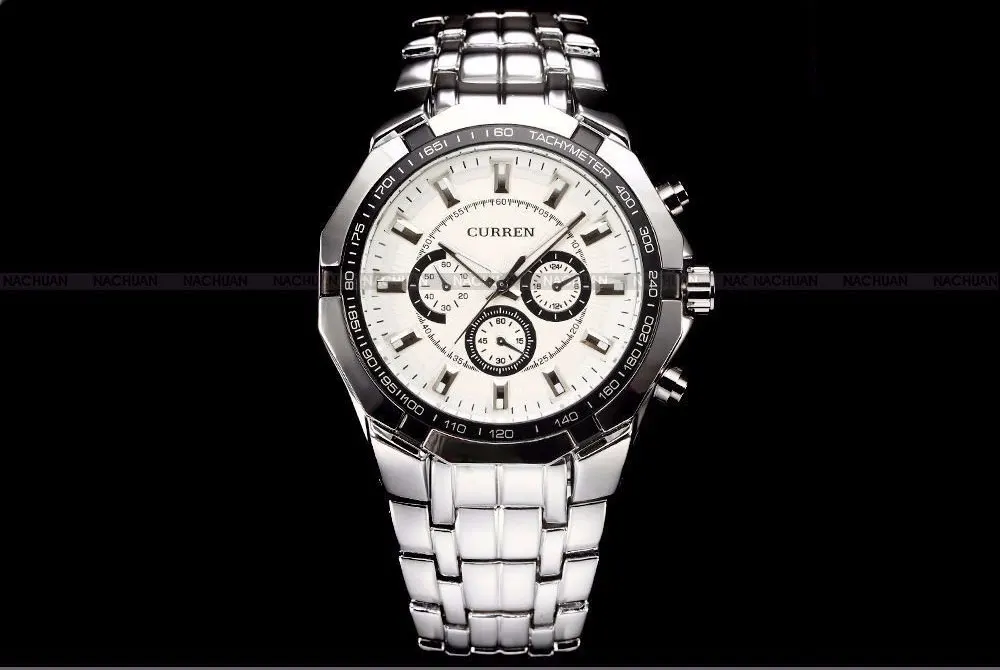 Новинка CURREN, кварцевые часы для мужчин, топ класса люкс, бренд, горячий дизайн, военные спортивные наручные часы, мужские Цифровые Полностью стальные часы 8084