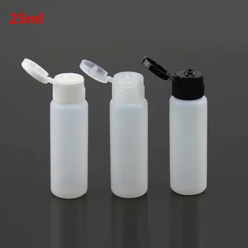 

50pcs/lot 25ml ablate Flip top cap refillable bottle Bottles White Small Empty Bottle Free shipping