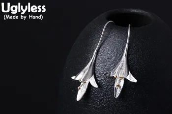 

Uglyless Real S925 Sterling Silver Flower Dangle Earrings for Women Fashion Evening Dress Jewelry Ethnic Handmade Brincos Bijoux