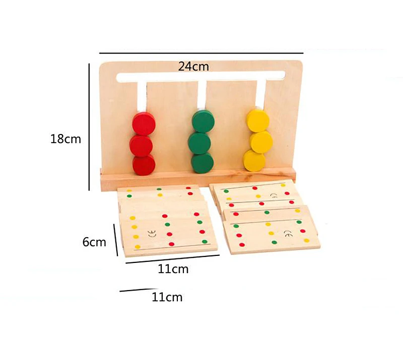  Montessori Wooden Toy Teaching Three Color Sorting Array Game for Early Childhood Education Prescho - 33001642401