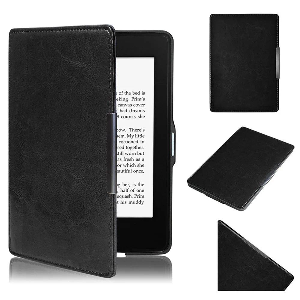 

2017 NEW Big promotion Portable Black Magnetic Auto Sleep Leather Cover Case For Amazon Kindle Paperwhite 1 2 Drop shipping