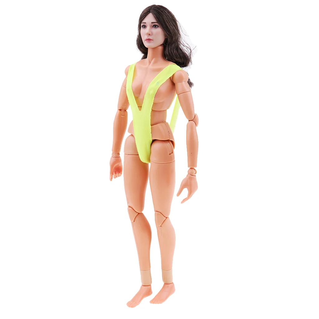 1/6 Scale Female Hiar Head Sculpture with Sexy Open Bikini Set for 12inch   Enterbay Action Figure Mode Doll Accessory