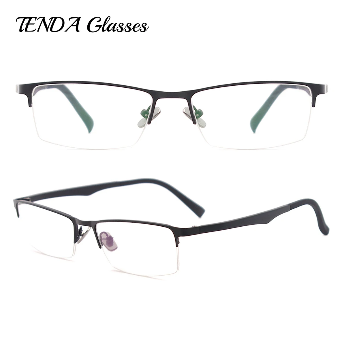 

Metal Half Rim Classic Glasses For Prescriotion Lenses Myopia & Reading Eyeglasses Frames Men