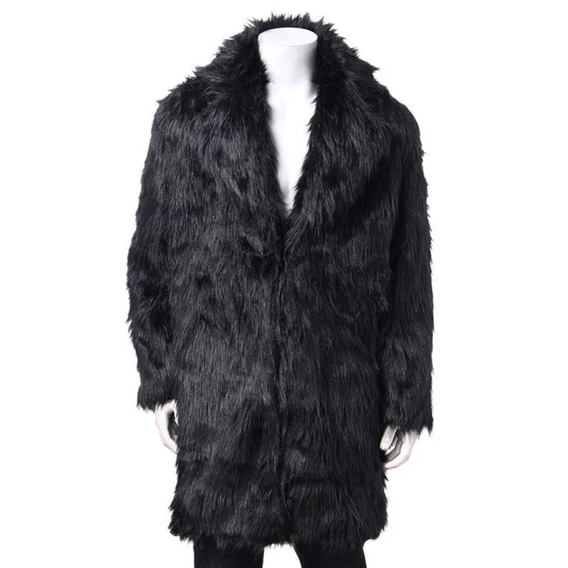 Мужские кашемировый Тренч пальто зимние толстые теплые куртки из искусственного меха лисы длинные большие размеры пушистые меховые пальто Manteau Homme