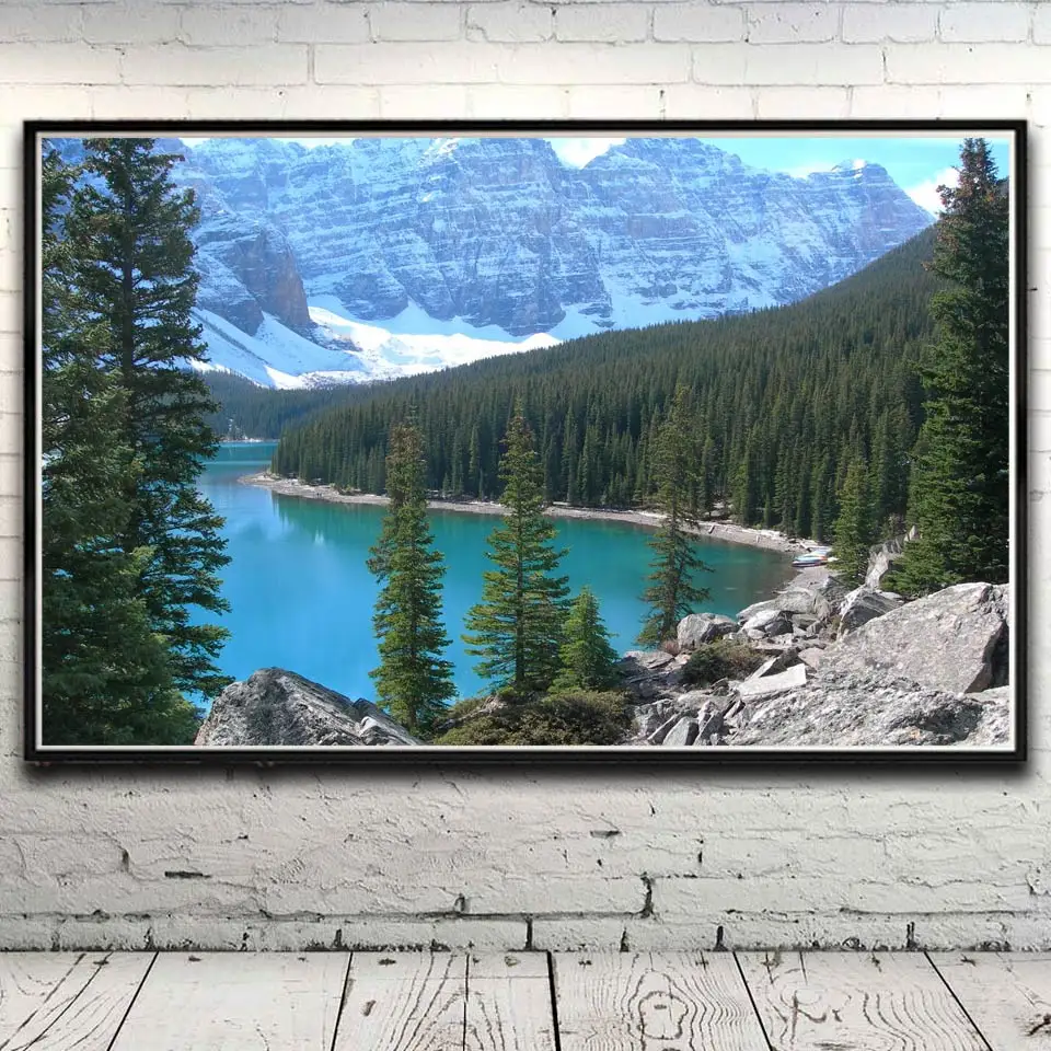 

Mountain Lakes Clouds Grass Landscape Art Silk Poster Home Decor Pictures 12x19 15x24 19x30 22x35 Inches Unframed Free Shipping