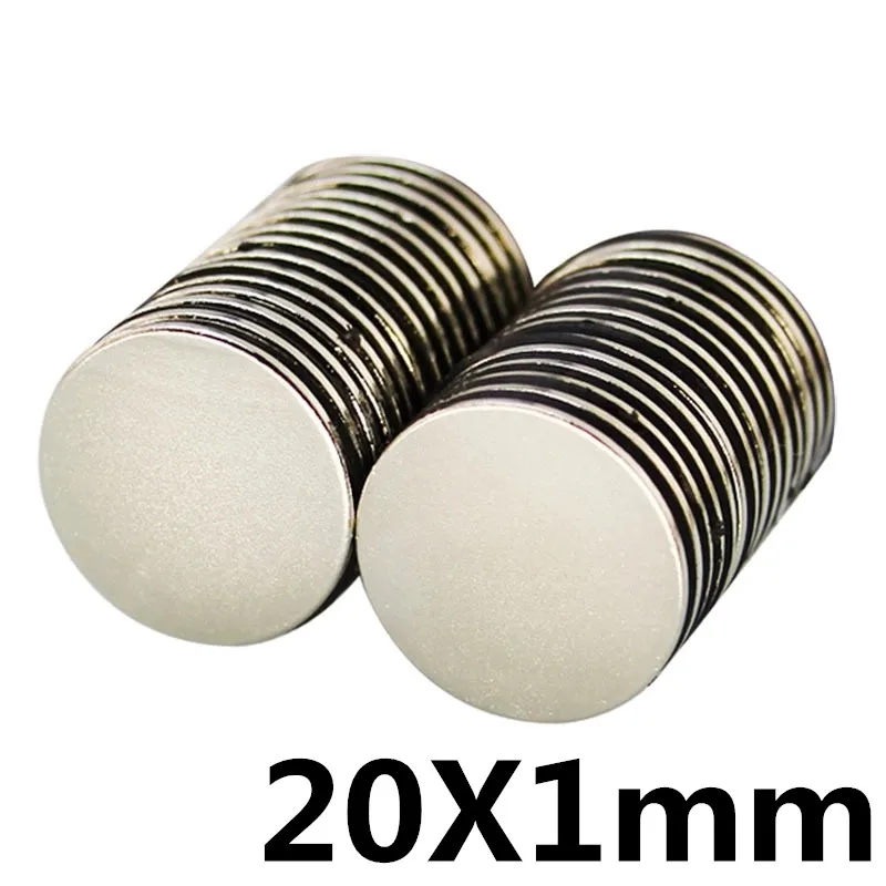 10 шт. 20x1 мм N50 Супер Сильные мощные маленькие круглые Редкоземельные неодимовые магниты 20x1 мм