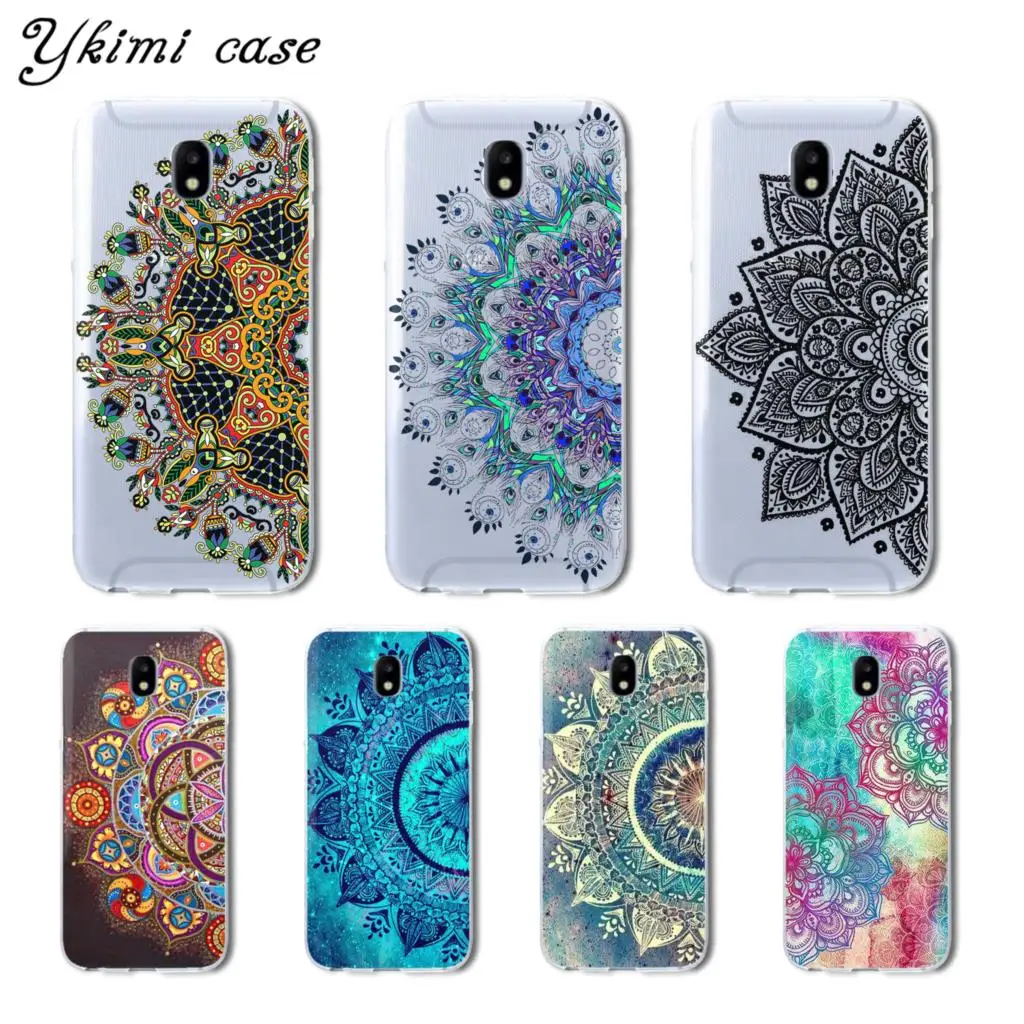 

Ykimi case For Samsung Galaxy J3 J5 J7 2017 J3 J4 J6 J8 2018 case Beautiful mandala flower cover transparent soft silicone TPU