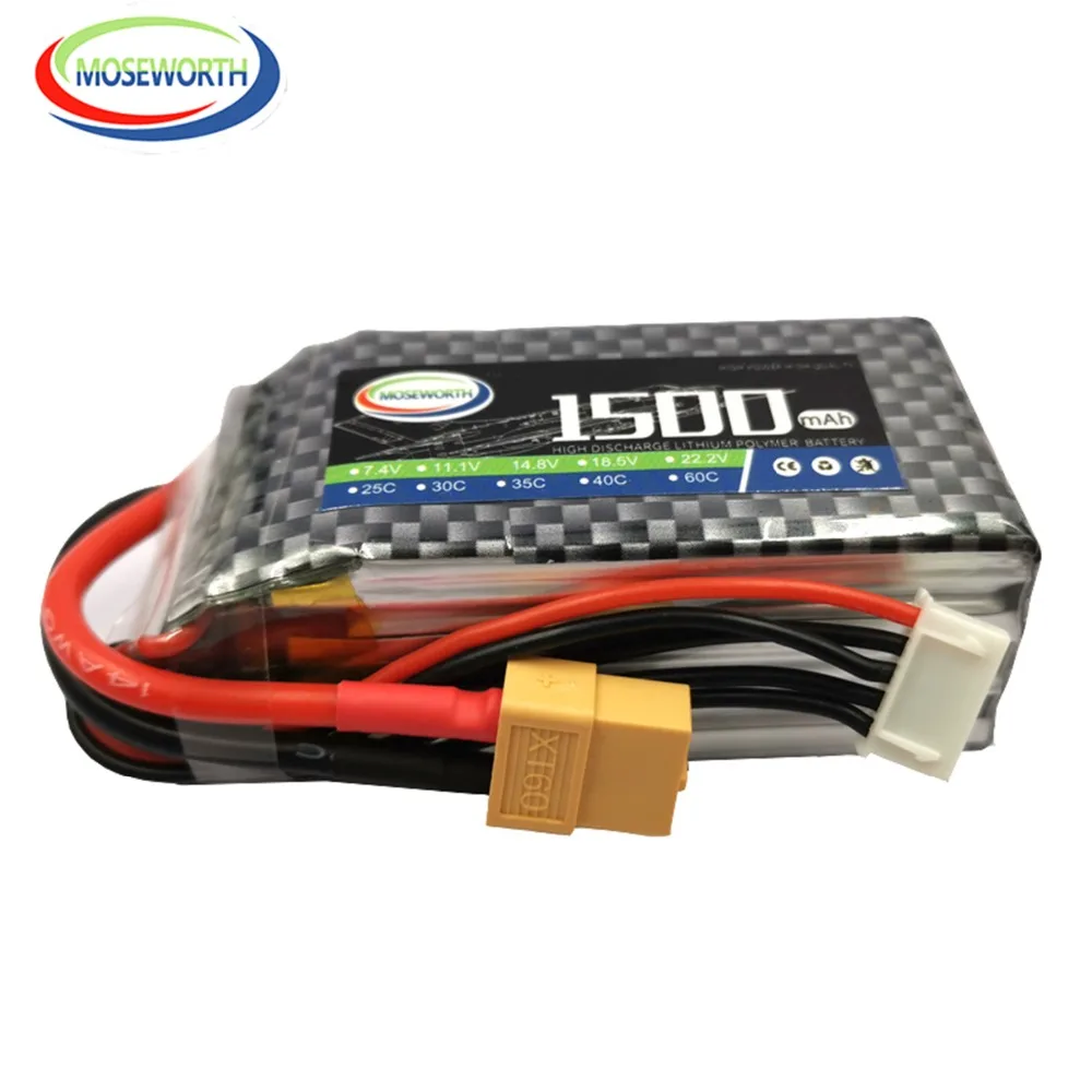 14,8 V RC самолет LiPo Батарея 4S 1100 1500 2200 2800 3500 4200 5200 мА/ч, 25C 35C для радиоуправляемого вертолета Авто Квадрокоптер беспилотный летательный аппарат