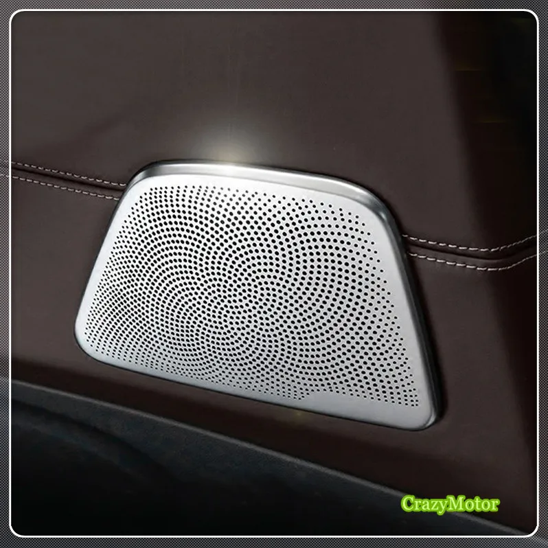 

For BMW 5 Series G30 / 6 Series GT G32 2017-2018 Steel Auto Car-styling Interior Rear Door Speaker Sticker Decoration Cover 2*