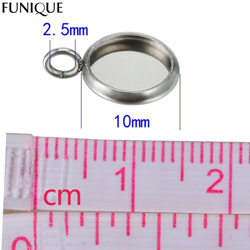 

2017 FUNIQUE 20PCs Cabochon Tray Pendants Settings Silver Tone Stainless Steel Round Charms DIY Cabochon Necklace Jewelry Gifts
