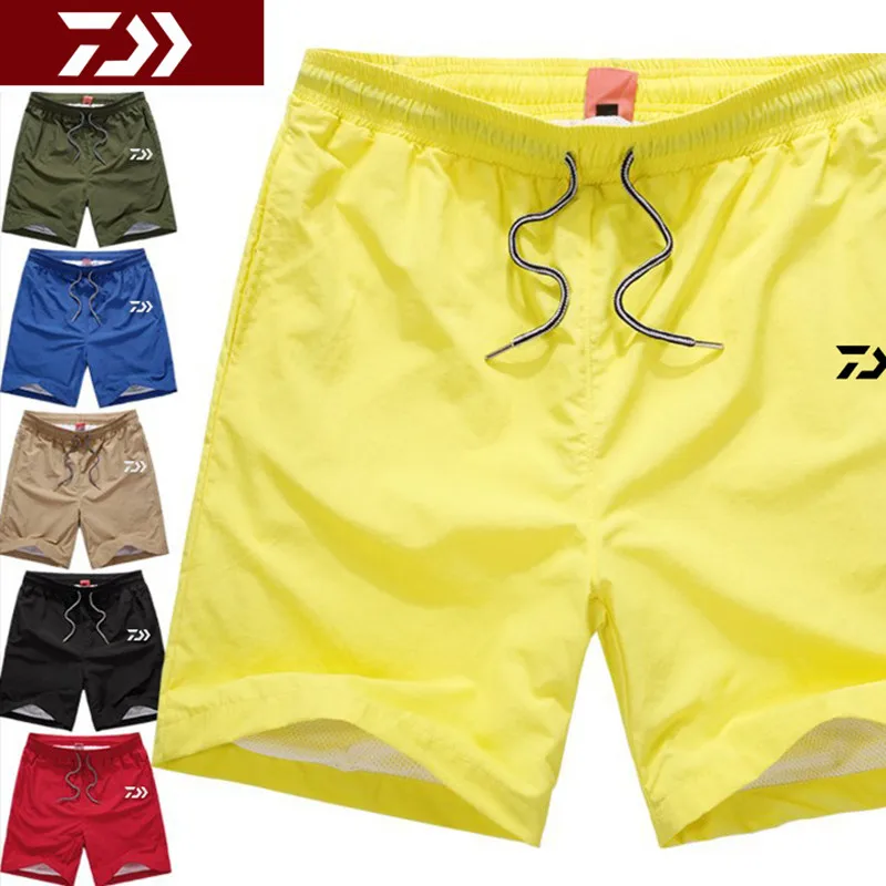 

2019 New Style Daiwa Fishing Shorts Waterproof Breathable Lightweight Beach Pants Loose Men's Knee Length Fishing Pants 6 Colors