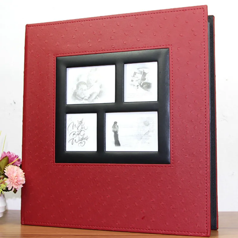 Leather Over Plastic 6 inch 4R 4D 600 Pocket Photo Album Beautiful Memories