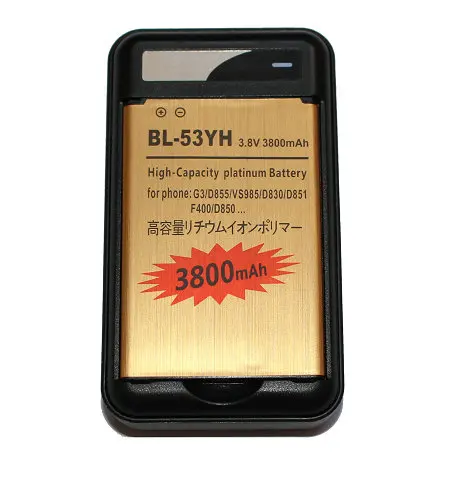 1x3800mAh Золотой литийионный Аккумулятор для Батарея + стены Зарядное устройство LG G3