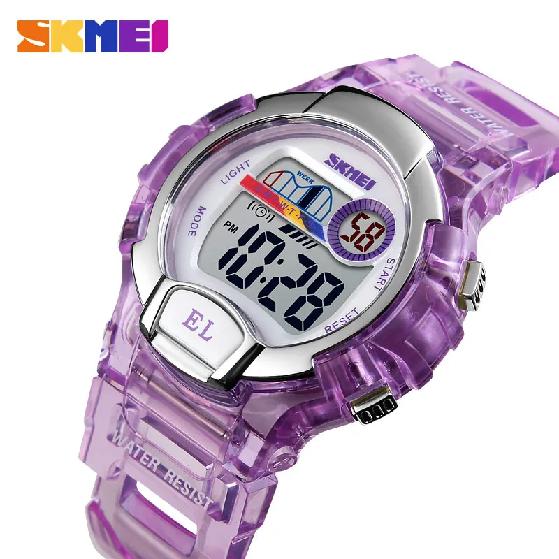 SKMEI Kids Sport Running Watch Waterproof Cute Wristwatch Children Young Boy Girl Multicolor Buckle Alarm Clock Repeater 