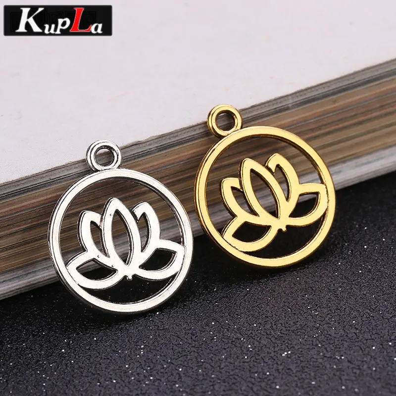 

Vintage Metal Lotus Charms DIY Charms for Jewelry Making Fashion Handmade Jewelry Retro Flower Pendant Charms 20*24mm