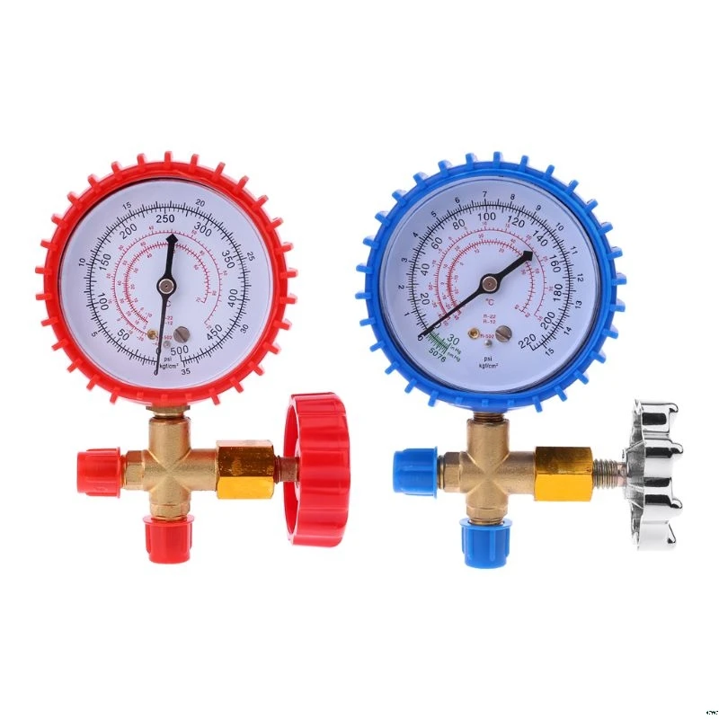 

OOTDTY 220PSI 500PSI Air Conditioning Refrigerant Recharge Pressure Gauge Manometer