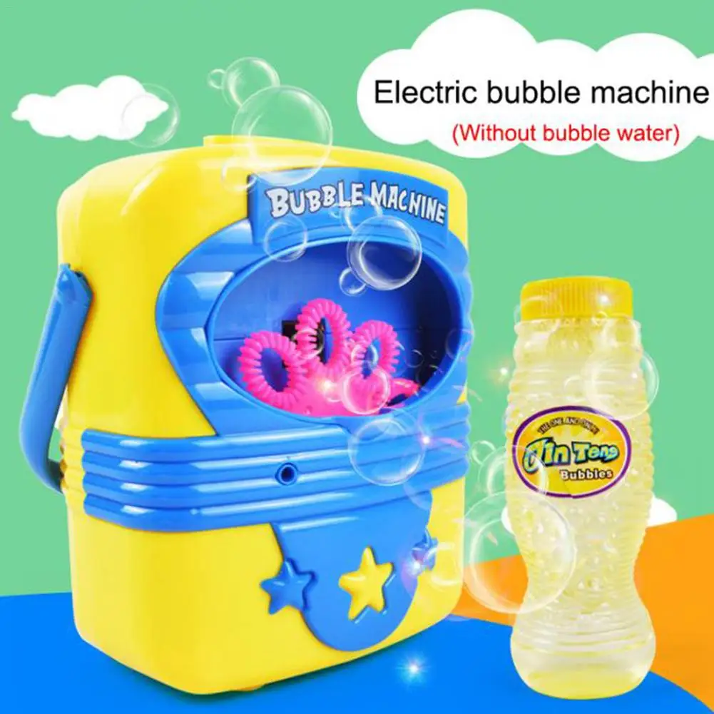 Детская электрическая машина для пузырьков, автоматическая воздушная воздуходувка, уличная игрушка для девочек и мальчиков, мультяшная
