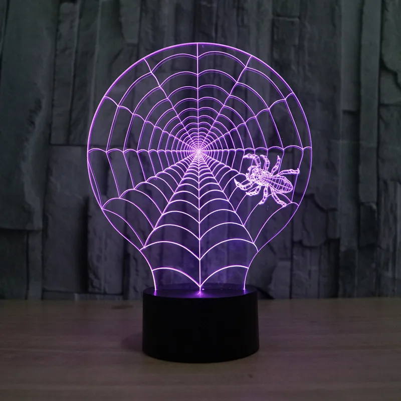 Novelty Luminaria Led 3d Light Spider net colorful touch LED lamp gift atmosphere desk lamp 3d USB 7 color change Table Lamps