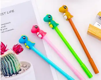 

creative Dinosaur style gel pen cute cartoon stationery prize kawaii office writing student pen needle black ink pen 0.5mm 48pc
