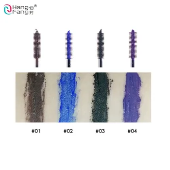 

4colors/lot Hengfang Brand Blue Purple Black Brown Waterproof Mascara Long Fiber Curl Eyelash Extension Free Shipping