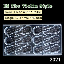 1 шт. ясно Пластик DIY 3 D Скрипки Форма Поликарбонат PC шоколадные конфеты Jelly плесень Комплект литья Помады Торта