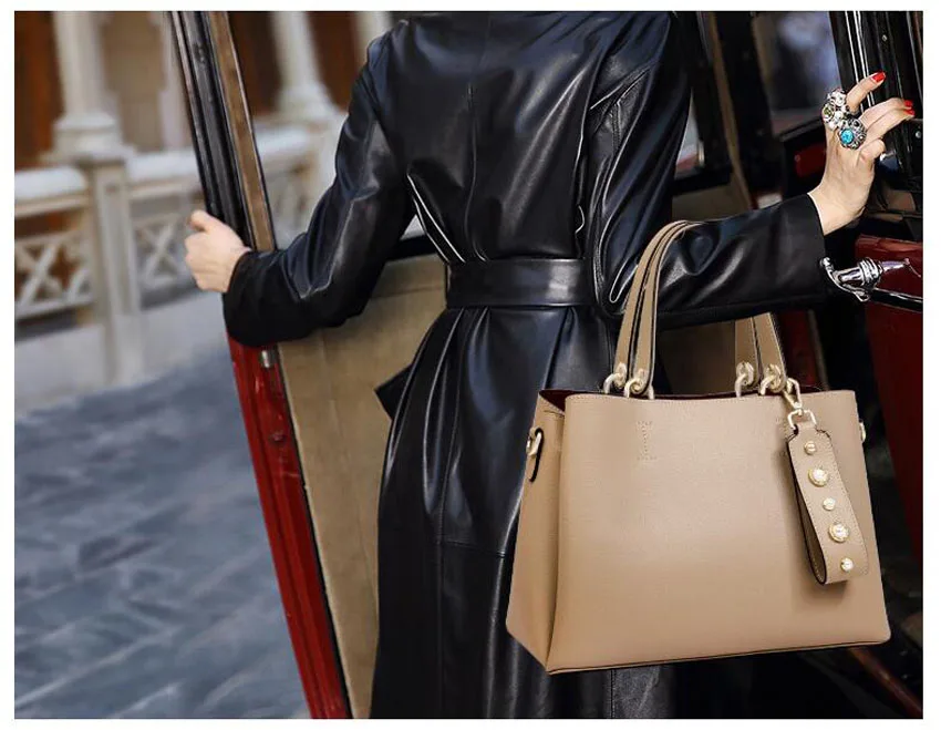 Новинка, роскошная модная женская сумка из натуральной воловьей кожи, простая сумка-тоут, женская кожаная сумка через плечо, женская сумка