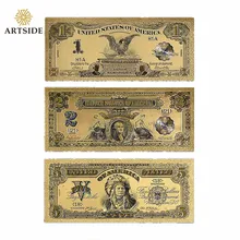 Красочные банкноты США 1899$1$2$5 Долларовые купюры, банкнотной в 24-каратное Золотое напыление для выявления фальшивой валюты деньги за подарки, Прямая поставка