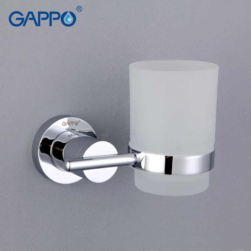 GAPPO 1 set Zinc alloy cup holder Glass cups Wall-mount Bathroom Accessories Single Toothbrush Tooth cup holder GA1806