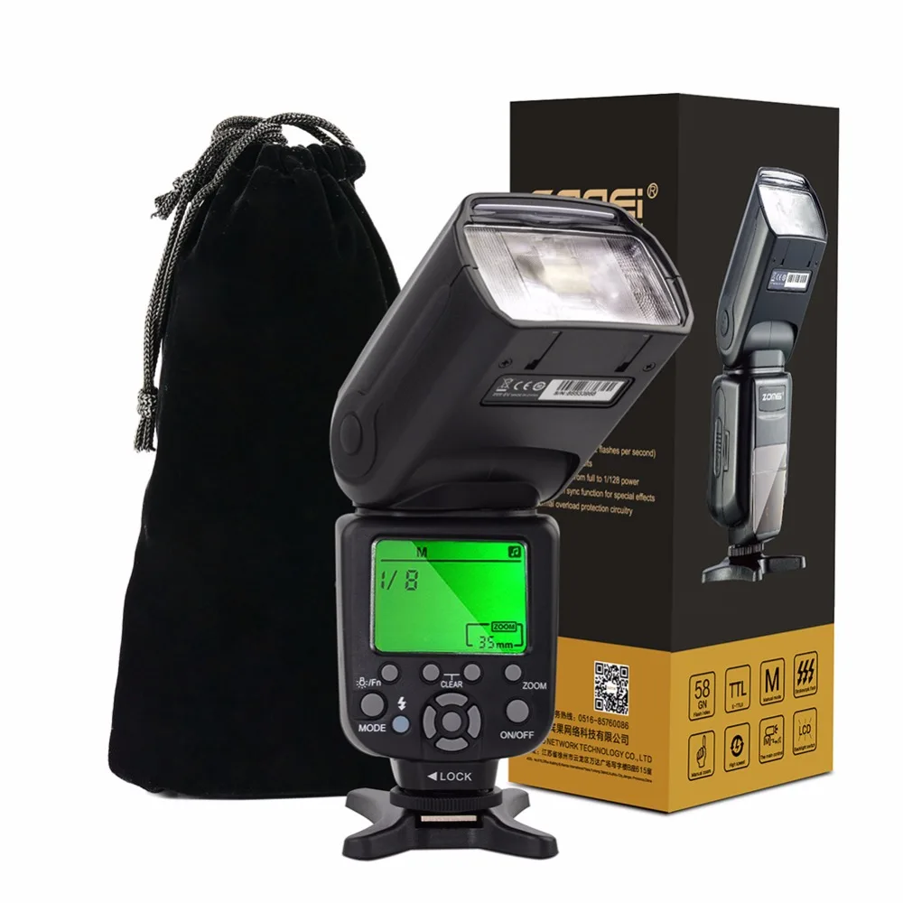 Zomei ZM860T ЖК дисплей высокая скорость TTL Speedlite вспышка для Canon 5D2 5D3 7D 700D Nikon D7500 D7300 D5300