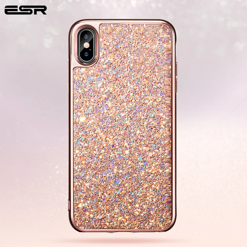 

Case For Apple iPhone 7 7 Plus 8 8Plus, ESR Luxury Bling Glitter Sparkly Dual Layer Soft TPU + PC Hard Back Cover For iPhone X