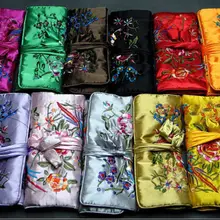 20*28 см 50 шт китайский винтажный Embroidere блестящее Украшения Рулоны кошелек; подарочная сумочка кошелек