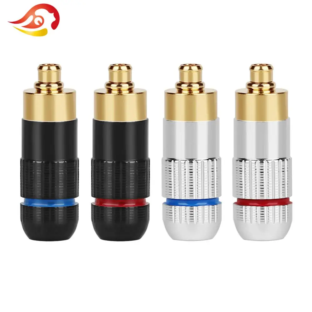 QYFANG DIY Headphone Pin Audio Jack 24K Gold Plated Copper Headset Adapter Solder Wire Connector MMCX Plug For DN2002 DK3001