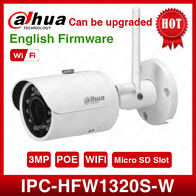 

DaHua IPC-HFW1320S-W 3MP Mini Bullet IP Camera Day/ Night infrared CCTV Camera Support IP67 Waterproof Security Camera System