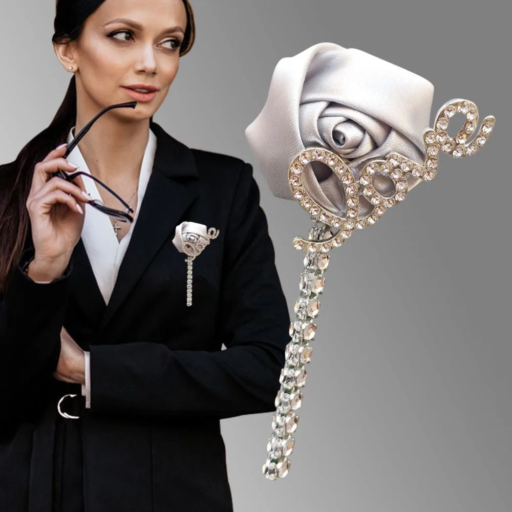 

1pcs Engagement Wedding brooch bride and groom simulate the brooch Cloth rose suit brooch clothing accessories decorate ADC012