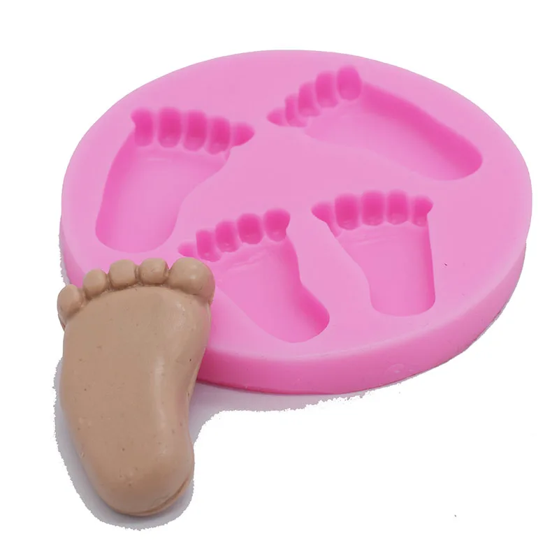 

Designer DIY Baby Shower Footprint 3D Wall Panel Concrete Molds Silicone Moldes Para Concreto Hormigon Clay Molds for Plaster