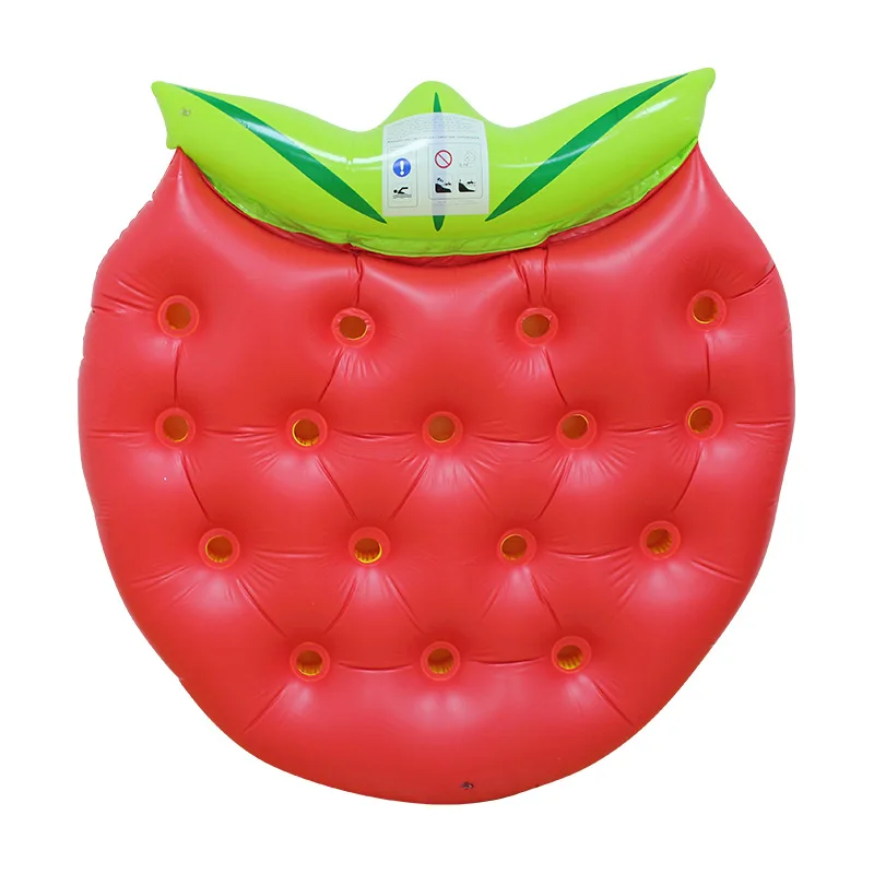 156CM Giant Strawberry Inflatable Pool Float Lie-On Swimming Ring For Children Adult Air Mattress Water Party Fun Toys Lounger