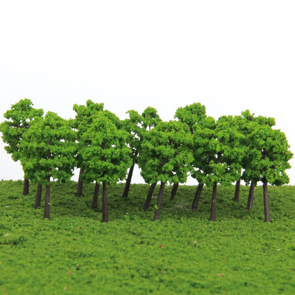 MagiDeal 40Pcs/Lot 1/250 Scale Green Plastic Model Trees Train Track Railroad Scenery for Park Street House Garden Layout Toys | Игрушки и