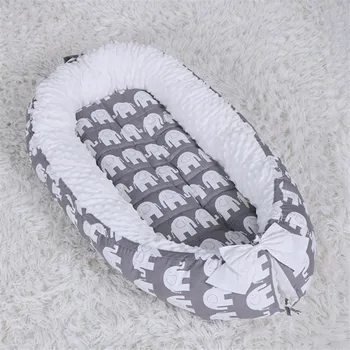 

Washable Cotton Baby Nest Bed with Mattress Travel Crib For Newborns Portable Baby Crib Babynest