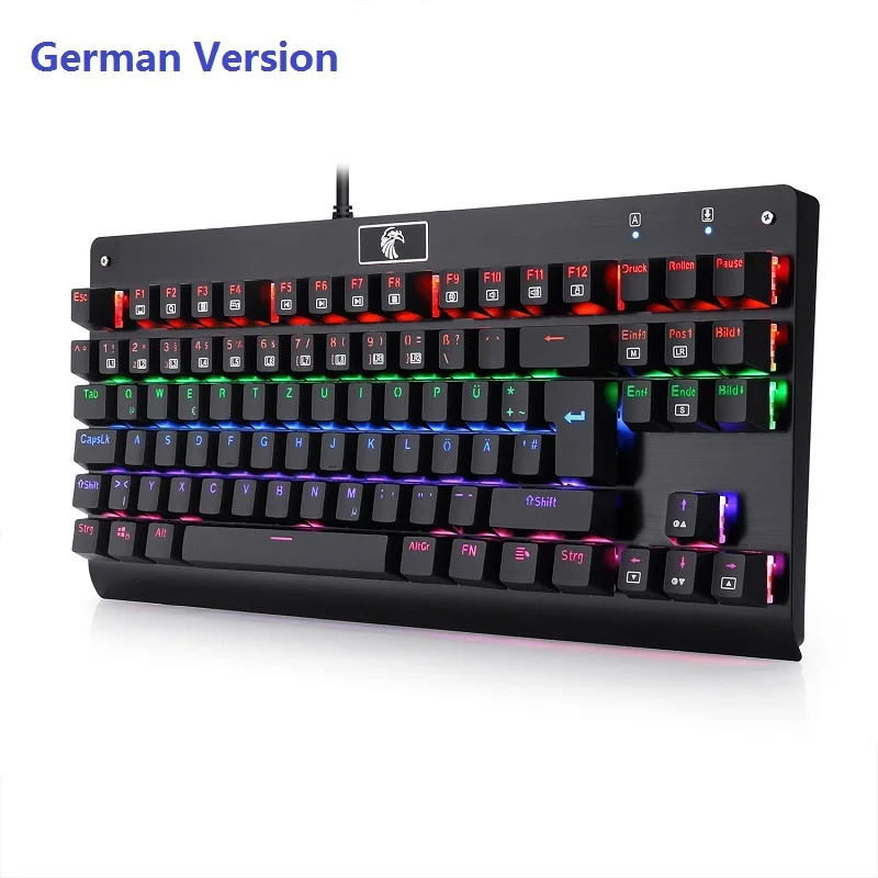 E-YOOSO Z-77 USB Проводная игровая механическая клавиатура эргономичный 88-замок для шкафов панель с Красочная светодиодная подсветка немецкая/французская версия