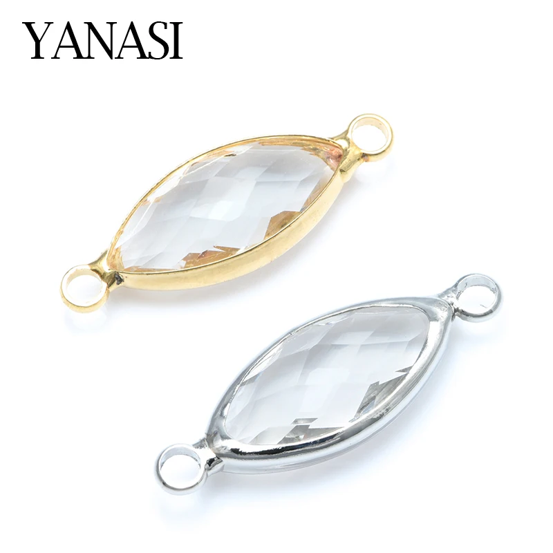 

5 Pieces 21*7 mm Marquise Shape Clear Crystal Connector Charms Accessories for Jewelry Earrings Bracelet Necklace Making