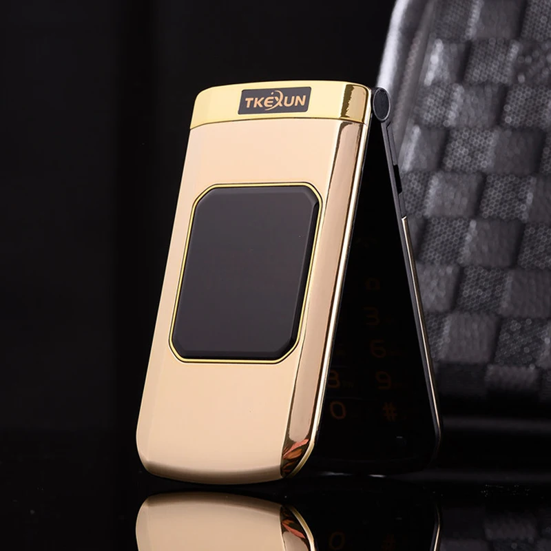 TKEXUN M3 Women Flip Phone With Double Dual Screen Dual Sim Camera MP3