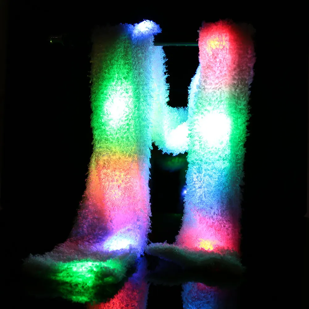 Flare шарф флэш-шарф светодиодный шерсть Производительность Хэллоуин Косплэй холодный свет реквизит флэш-память для рождественской вечеринки шоу