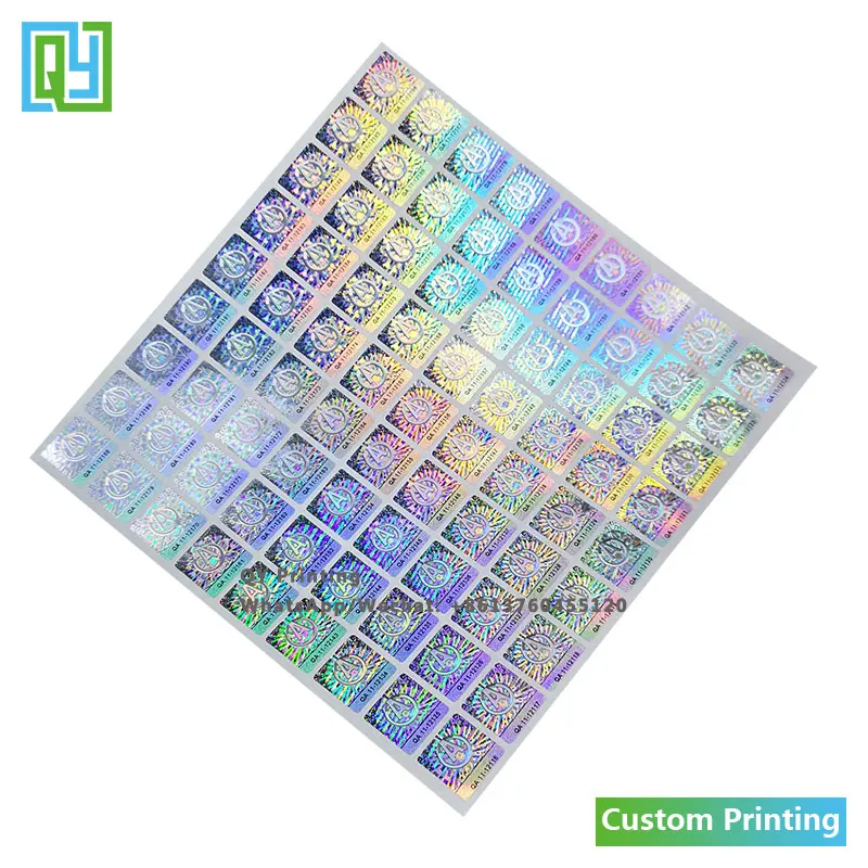 10000pcs 15x15mm 무료 배송 사용자 정의 만든 보안 홀로그램 스티커 3D 조작 증명 사용자 지정 숨겨진 된 텍스트 일련 번호 레이블