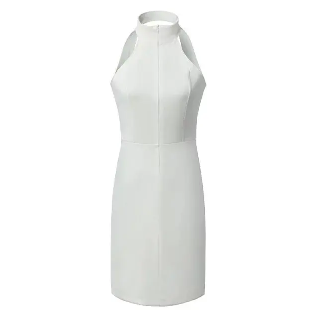 

Women sexy summer sheath Dress O neck backless sleeveless Vestido dress causal slim brand dress QZ2110