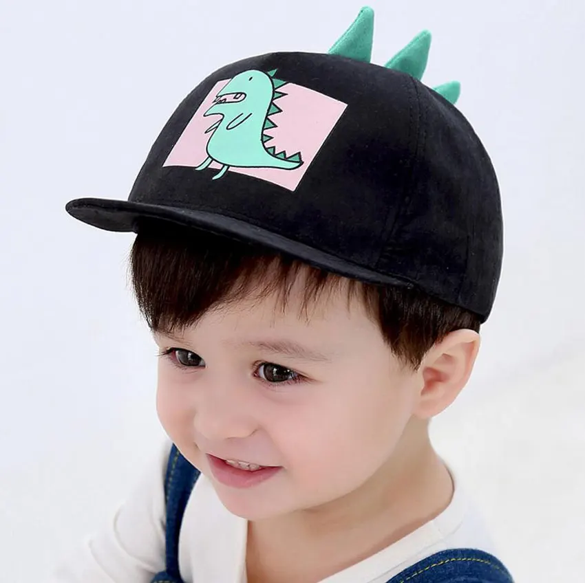 

Children Baseball Cap For Kids 2019 Spring New Baseball Hat Adjustable Girl Boys Caps Cartoon Animal Print Plat Brim Cap M7185