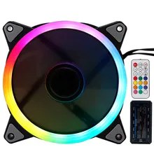 Rainbow Lights LED Fan Colorful RGB Adjustable Colour Fan 120mm LED PC Computer Cooling Cooler Silent Case Fan Controller