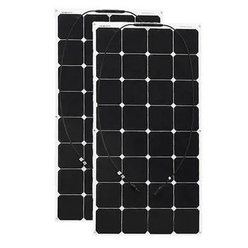 

2 PCS 100W High-efficiency photovoltaic flexible solar panel 200W sun power cells outdoor fishing trave camping 12V/24V battery