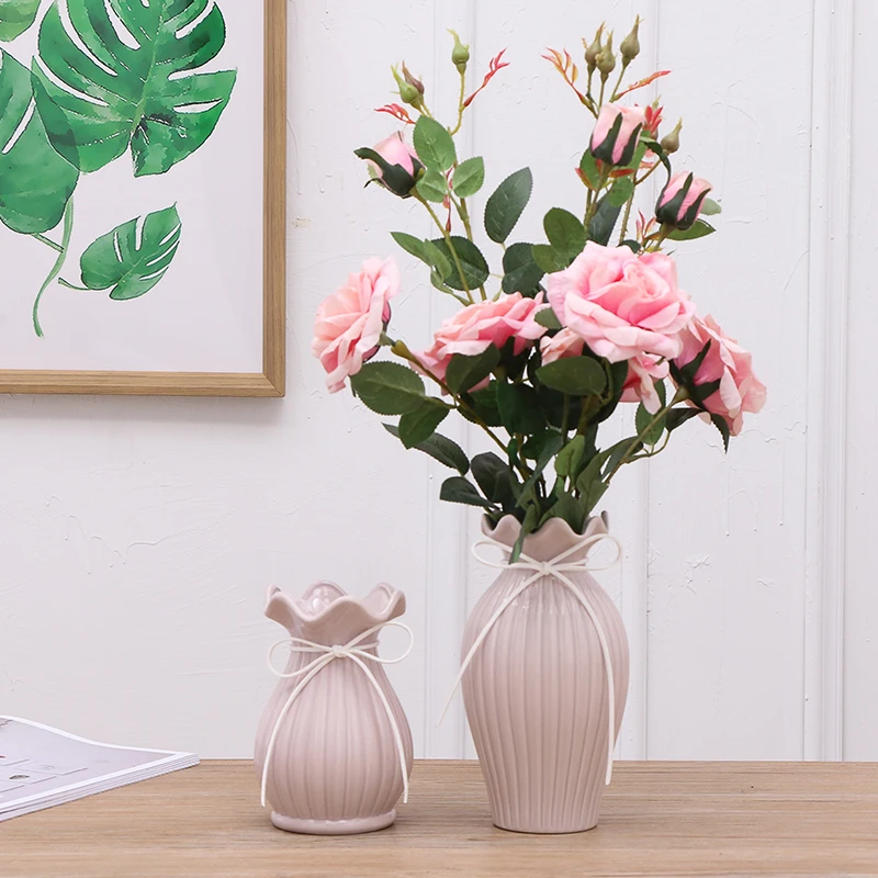 Modern Ceramic vase white/blue Porcelain flower vases centerpieces for weddings crafts Dry