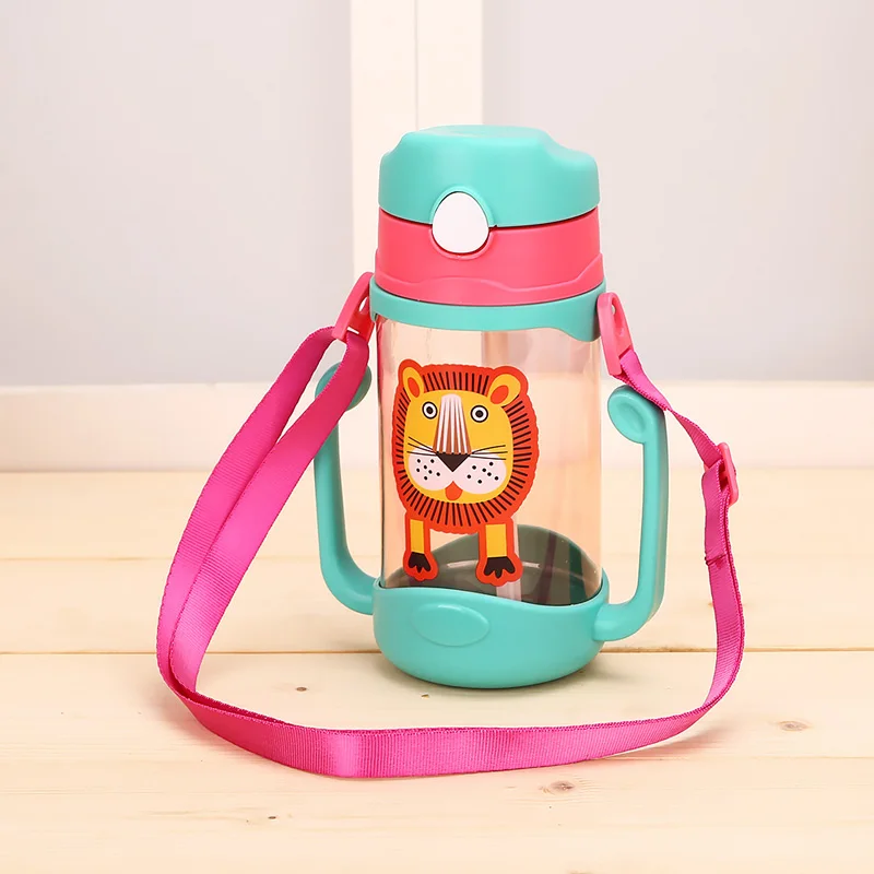 

400ml Baby Bottles Straw Cup with Sling Bottle Sippy Cups Children Drinking Water Straw Cup For Children 's Day Gift